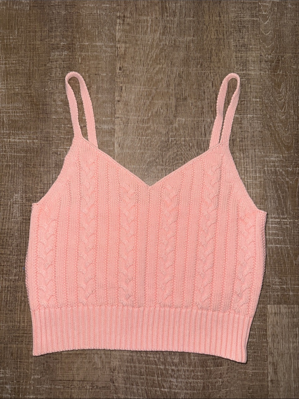 American Eagle Outfitters Light Pink Cable Knit Cami